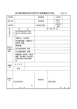 战时通风管道与附件安装专项工程质量验收记录表