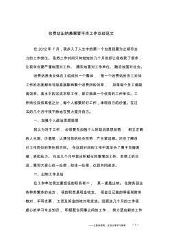 收费站出纳兼票管年终工作总结范文