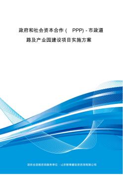 政府和社会资本合作(PPP)-市政道路及产业园建设项目实施方案(编制大纲)