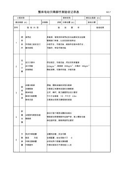 整体电动升降脚手架验收记录表