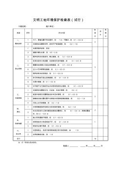 文明工地环境保护检查表(试行)