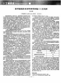 新型建筑防水材料種類和施工工藝淺析