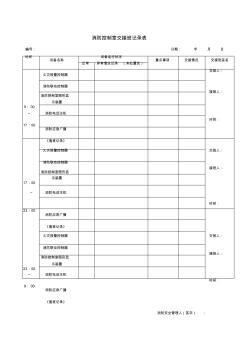 新版消防控制室交接班記錄表(示例)課件