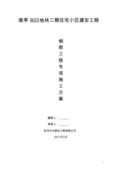 新鋼筋工程施工施工方案