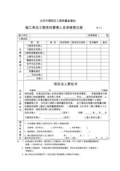 施工单位工程项目管理人员资格登记表(表3-2)