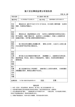 施工安全事故監(jiān)理分析報告表