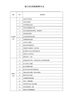 施工安全危险源清单大全