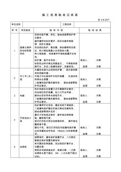 施工机具验收记录表