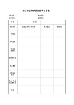 施工现场消防隐患排查整改记录表