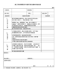 施工现场钢管扣件式脚手架支撑体系验收表