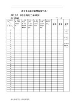 施工电梯日常运行检查记录表