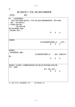 施工组织设计(专项)施工技术指导文件报审表(工程部)