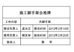 施工脚手架验收合格牌 (2)