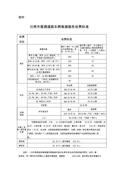 日照普通道路车辆救援服务收费标准