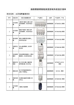 智能家居配置表及報價清單