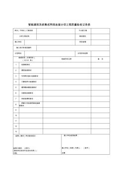 智能建筑系統(tǒng)集成網(wǎng)絡連接分項工程質量驗收記錄表