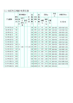 最新S11-M型变压器技术参数