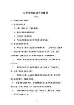最新整理公司安全監(jiān)理實(shí)施細(xì)則試行.