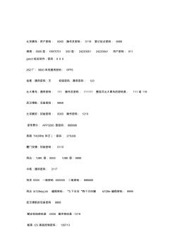 最新消防主機(jī)密碼大全