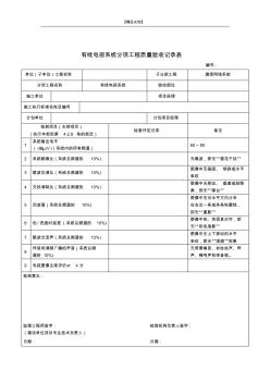 有线电视系统分项工程质量验收记录表