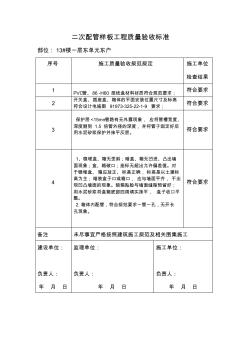 样板工程质量验收记录表