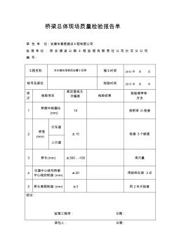 桥梁总体现场质量检验报告单