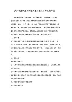 武汉市建筑施工安全质量标准化工作实施办法 (2)