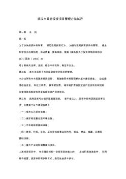 武汉市政府投资项目管理办法试行13