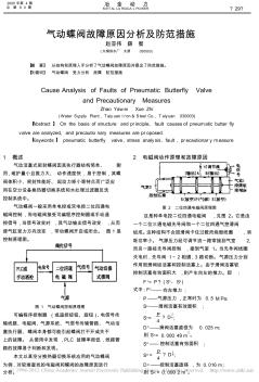 氣動(dòng)蝶閥故障原因分析及防范措施