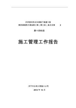 水利工程施工管理工作报告(新改)西支河2