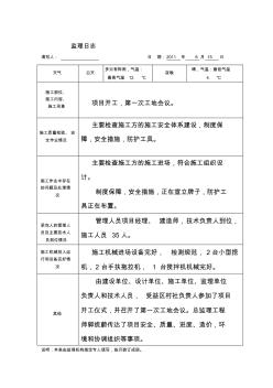 水利工程监理日志