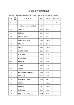 水利水电工程预算表格