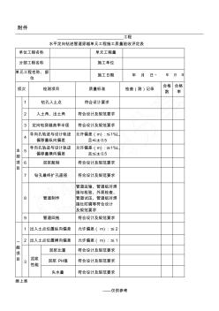 水平定向钻进管道穿越单元工程施工质量验收评定表 (2)