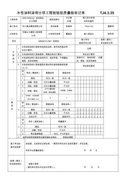 水性涂料涂飾分項(xiàng)工程檢驗(yàn)批質(zhì)量驗(yàn)收記錄