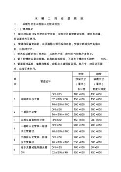 水暖工程施工规范汇总