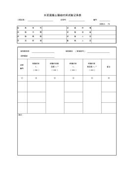 水泥混凝土凝結時間試驗記錄表