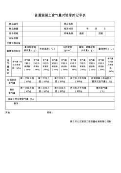 水泥混凝土含气量原始记录表 (2)