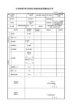 水泥粉煤灰碎石桩复合地基检验批质量验收记录