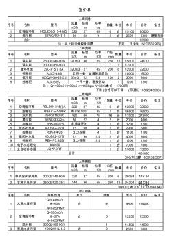 水泵报价详细表