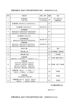 水电材料计划单