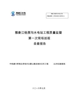 水电站工程质量监督2016年工程施工自检报告