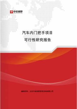 汽车内门把手项目可行性研究报告(目录)