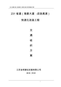 泰州S231、快速化交通組織路面