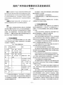 浅析广州市综合管廊状况及适宜建设区