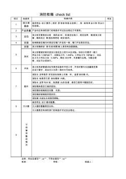 消防栓箱工程驗(yàn)收檢查表