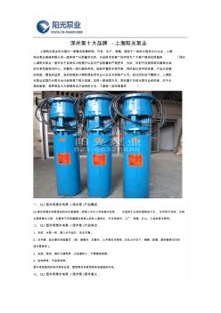 深井泵十大品牌-上海阳光泵业