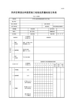 热拌沥青混合料面层检验批质量检验记录表(2)