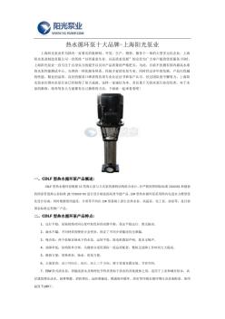 热水循环泵十大品牌-上海阳光泵业