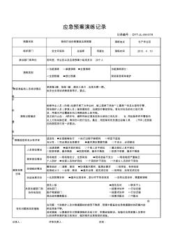 物体打击事故应急预案演练记录