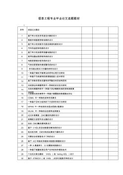 物联网、通信、信息工程专业毕业论文参考题目